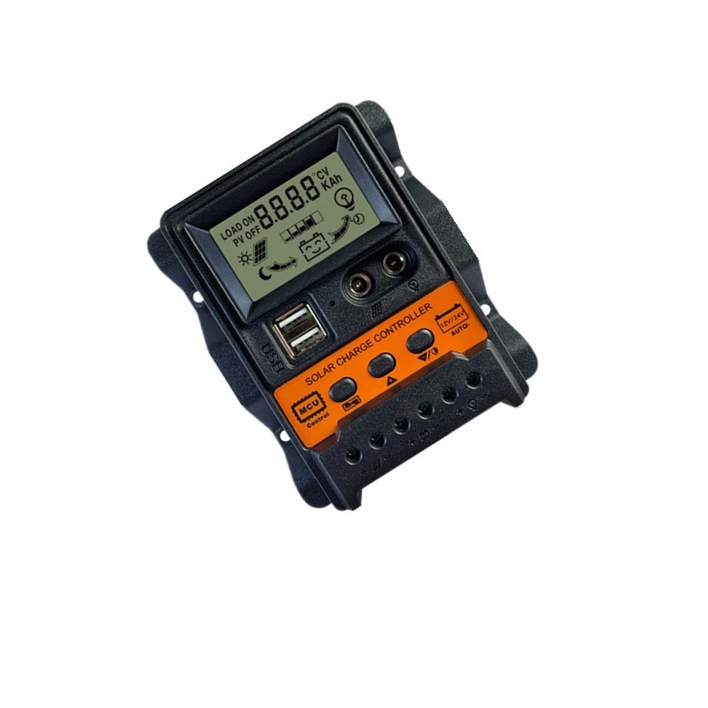 For Solar Charge Controller MPPT Auto 12V 24V 10A 20A 30A USB Output Dual Ports