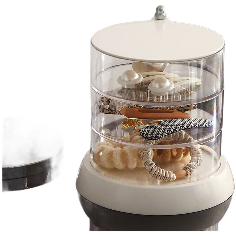 Multilayer Jewelry Organizer Box Transparent with 360 Degree Rotating Function