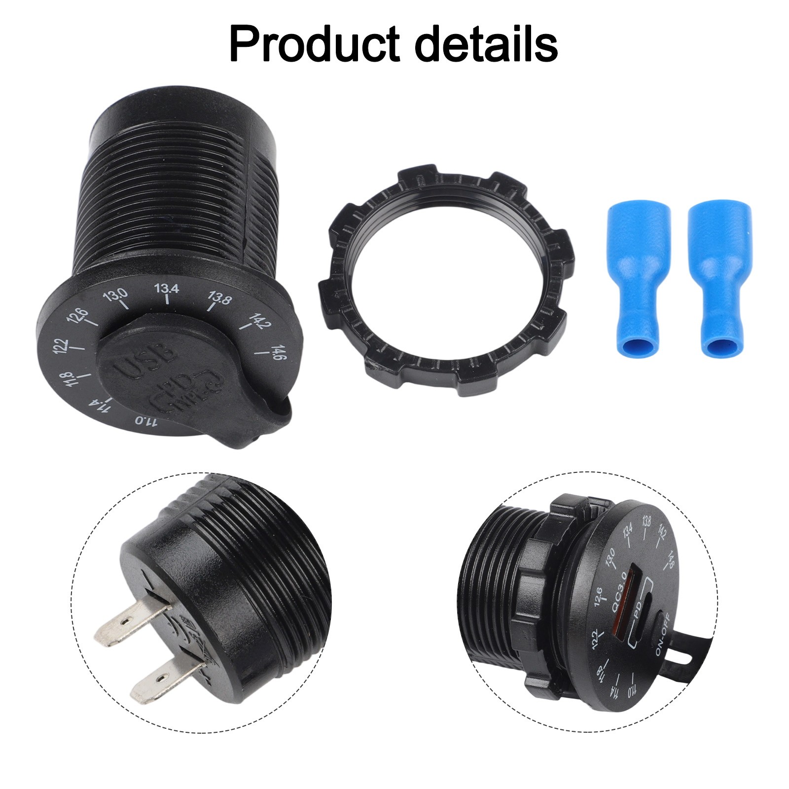 Robust 45W Charger Socket Featuring User Controlled LED Voltmeter Display