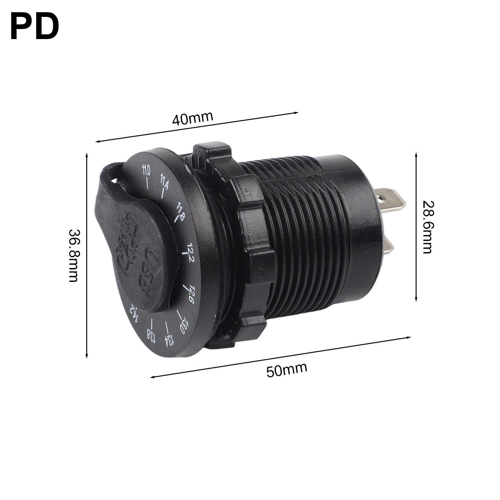 Robust 45W Charger Socket Featuring User Controlled LED Voltmeter Display