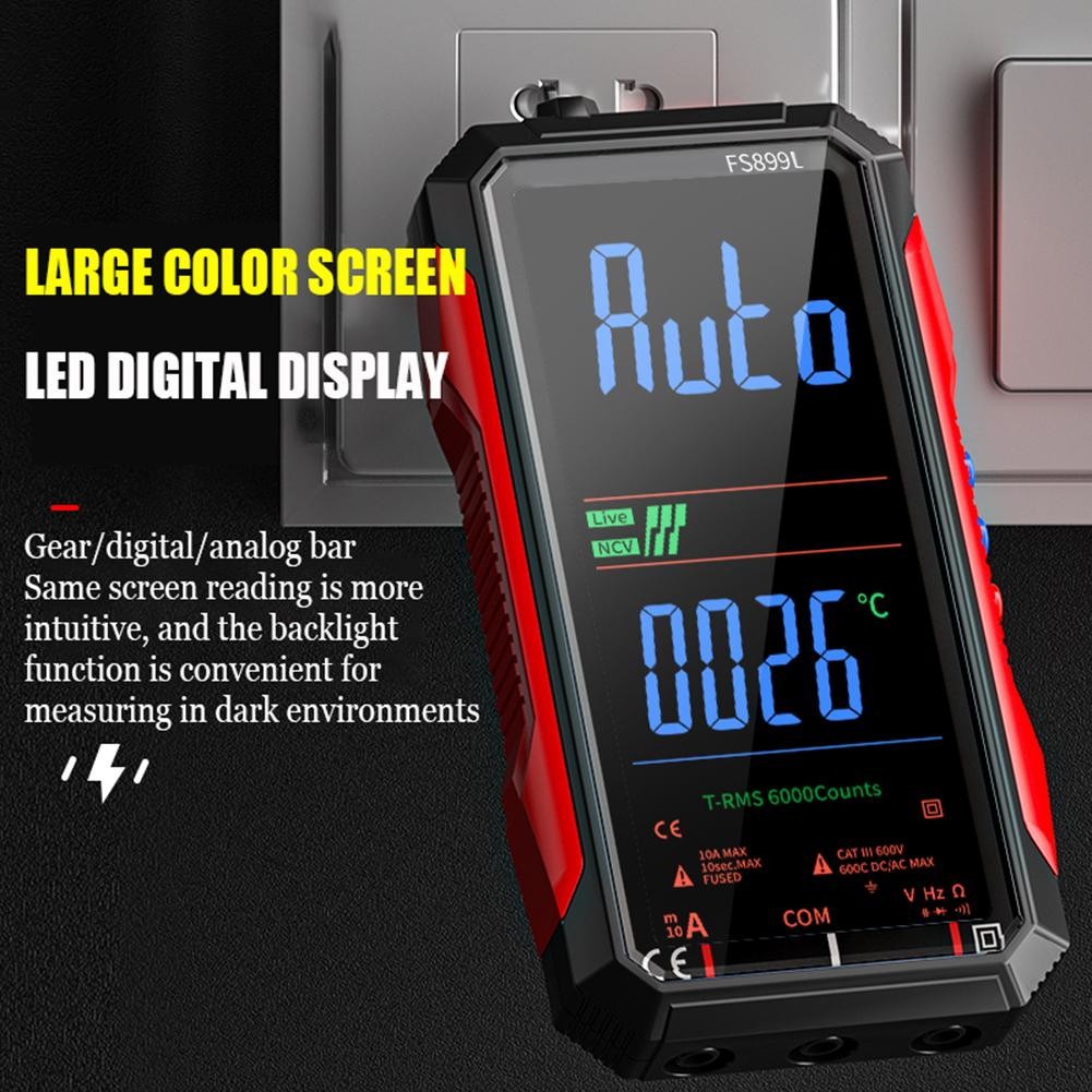 Digital Multimeter Large Display 6000 Count Capacity Backlight Display ...