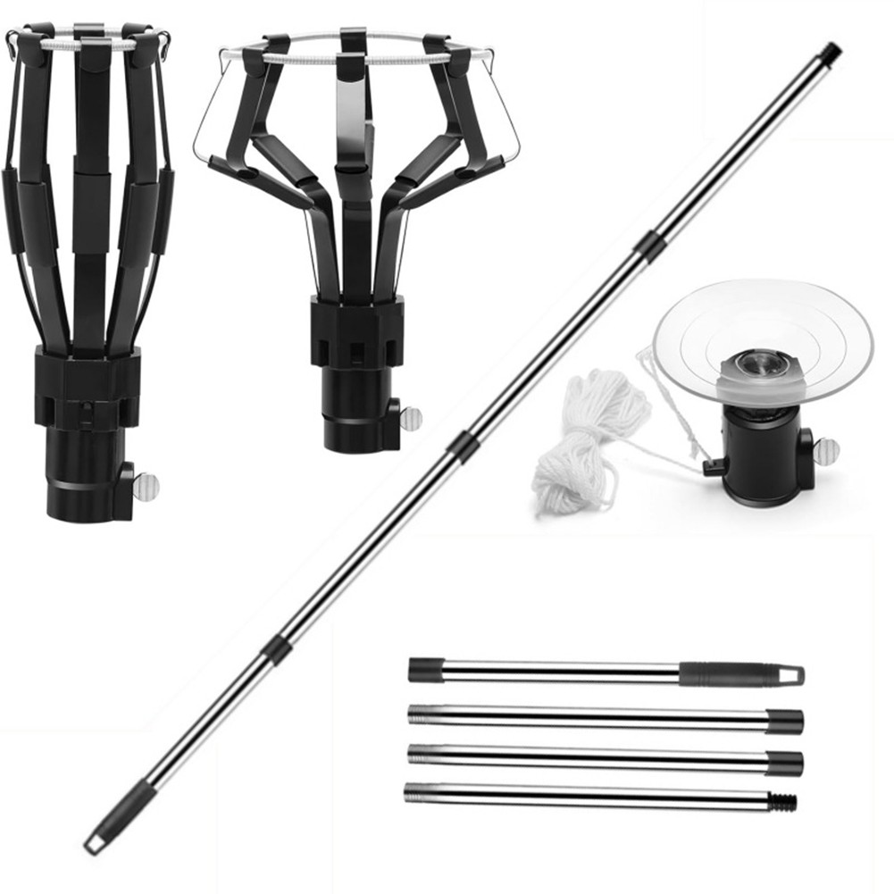 Extendable Pole Light Bulb Changer With Attachments And Three Changers