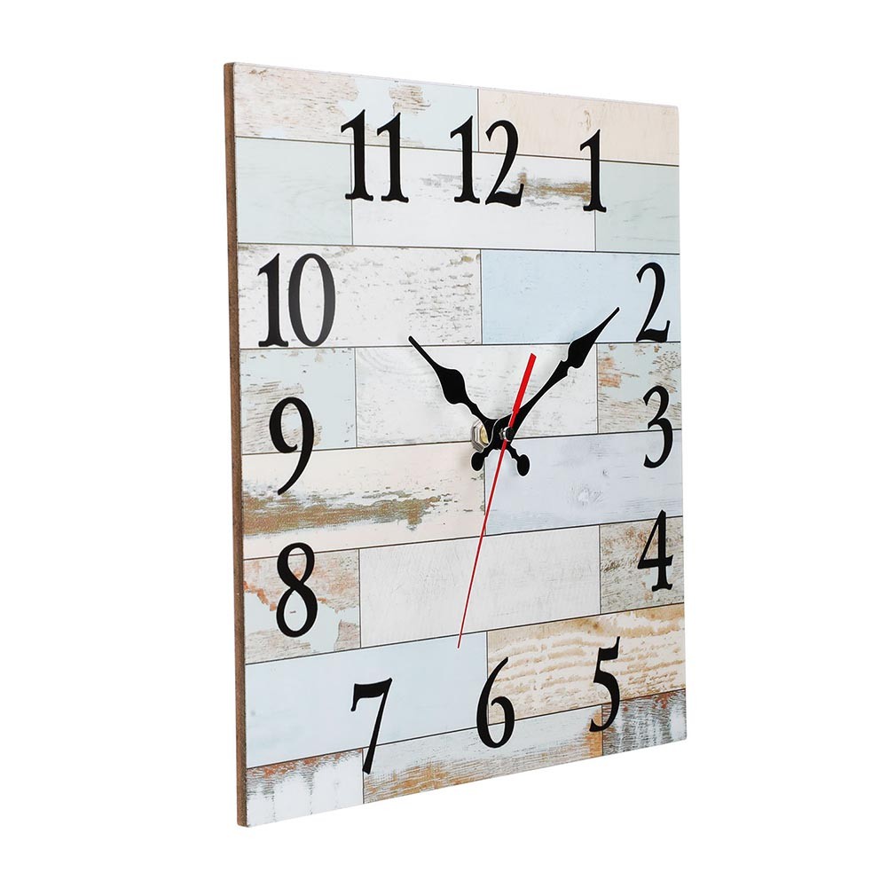 For Nordic Style Vintage Square Wall Clock MDF Silent Movement for Wall Mount