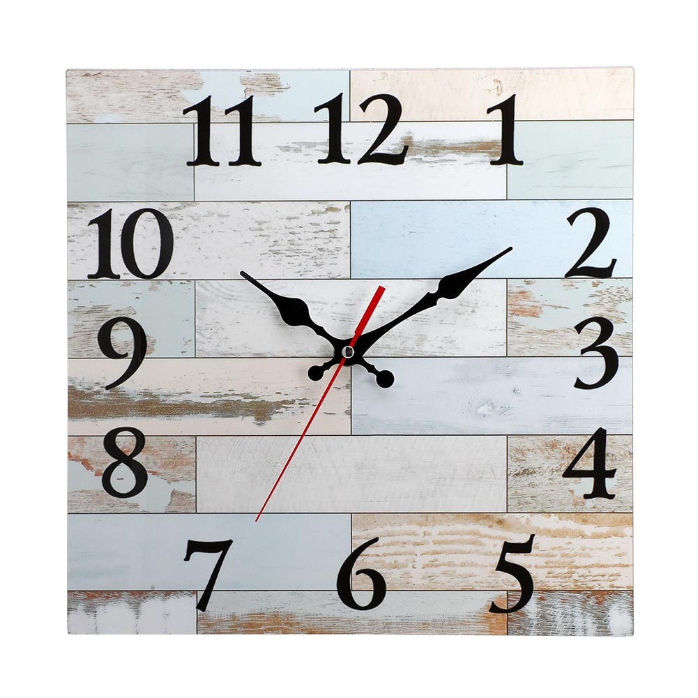 For Nordic Style Vintage Square Wall Clock MDF Silent Movement for Wall Mount