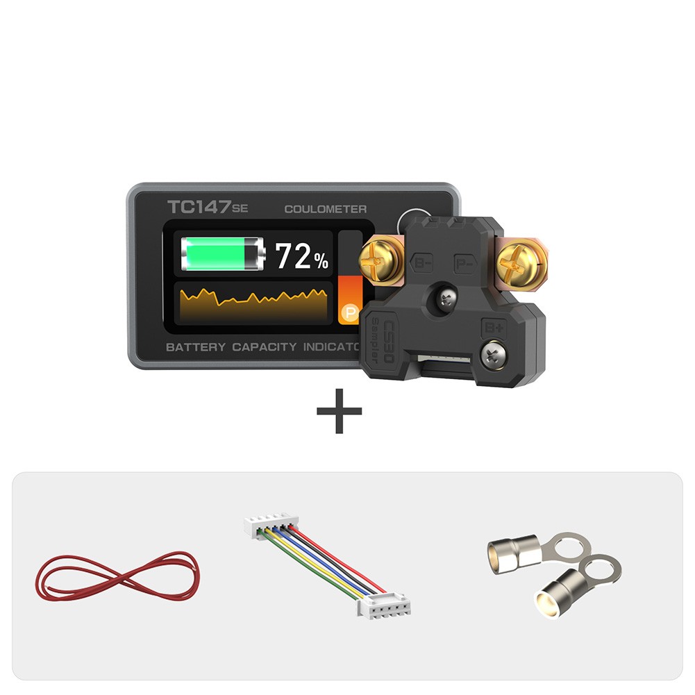 6 to 60 Volt Battery Power Monitor with Real Time Voltage and Current Tracking