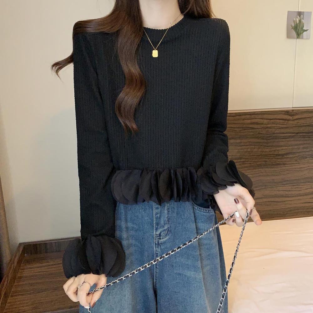 Girlish Fashion Ruffles Knitted Pullovers Daily Wear Brand New Condition - Picture 16 of 23