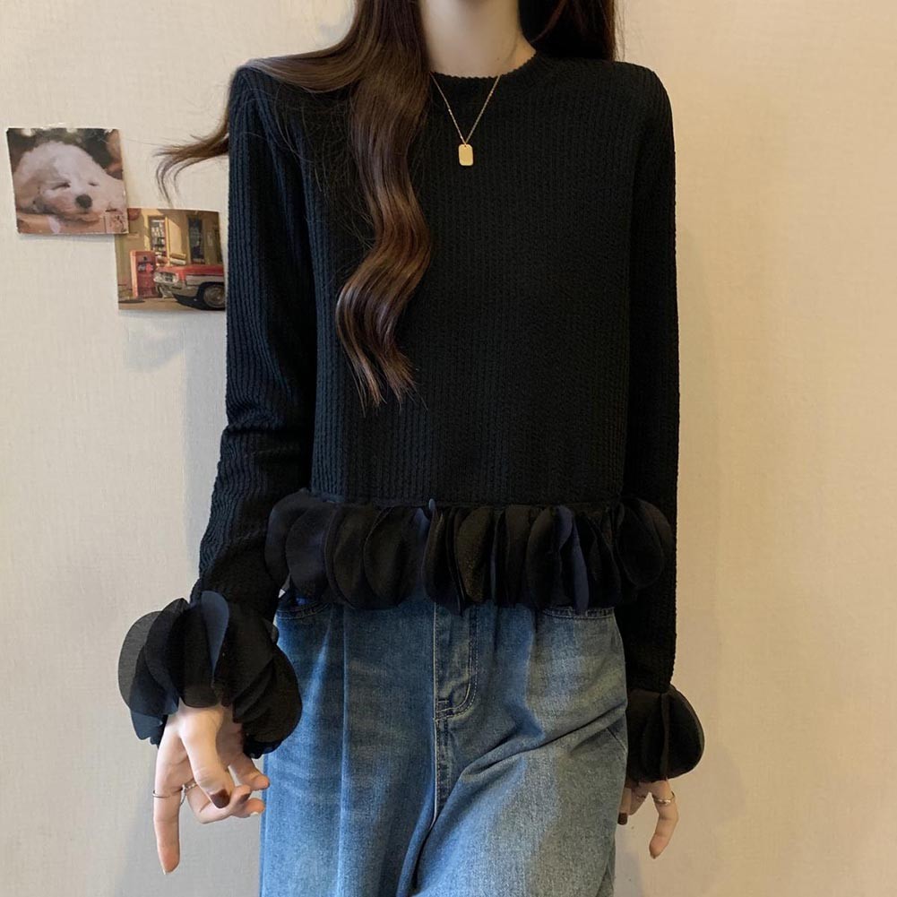 Girlish Fashion Ruffles Knitted Pullovers Daily Wear Brand New Condition - Picture 15 of 23