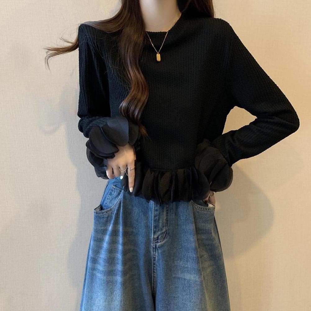 Girlish Fashion Ruffles Knitted Pullovers Daily Wear Brand New Condition - Picture 21 of 23