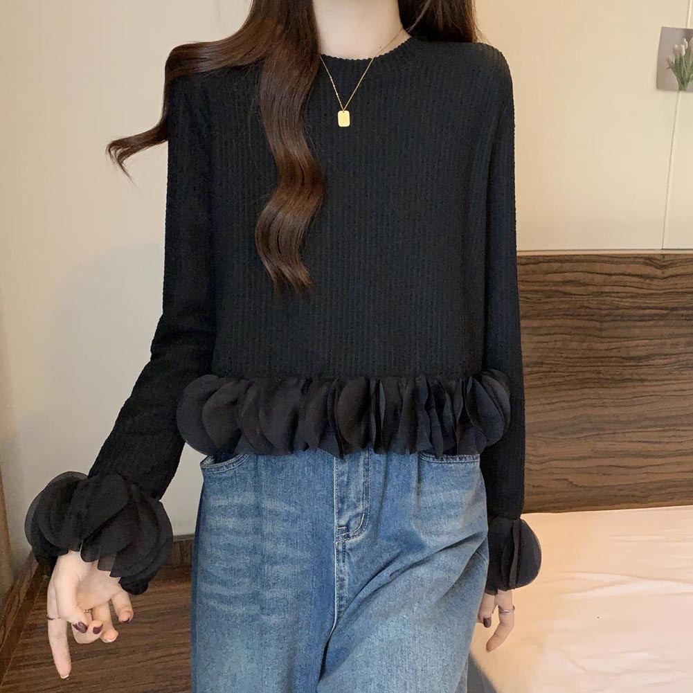 Girlish Fashion Ruffles Knitted Pullovers Daily Wear Brand New Condition - Picture 23 of 23