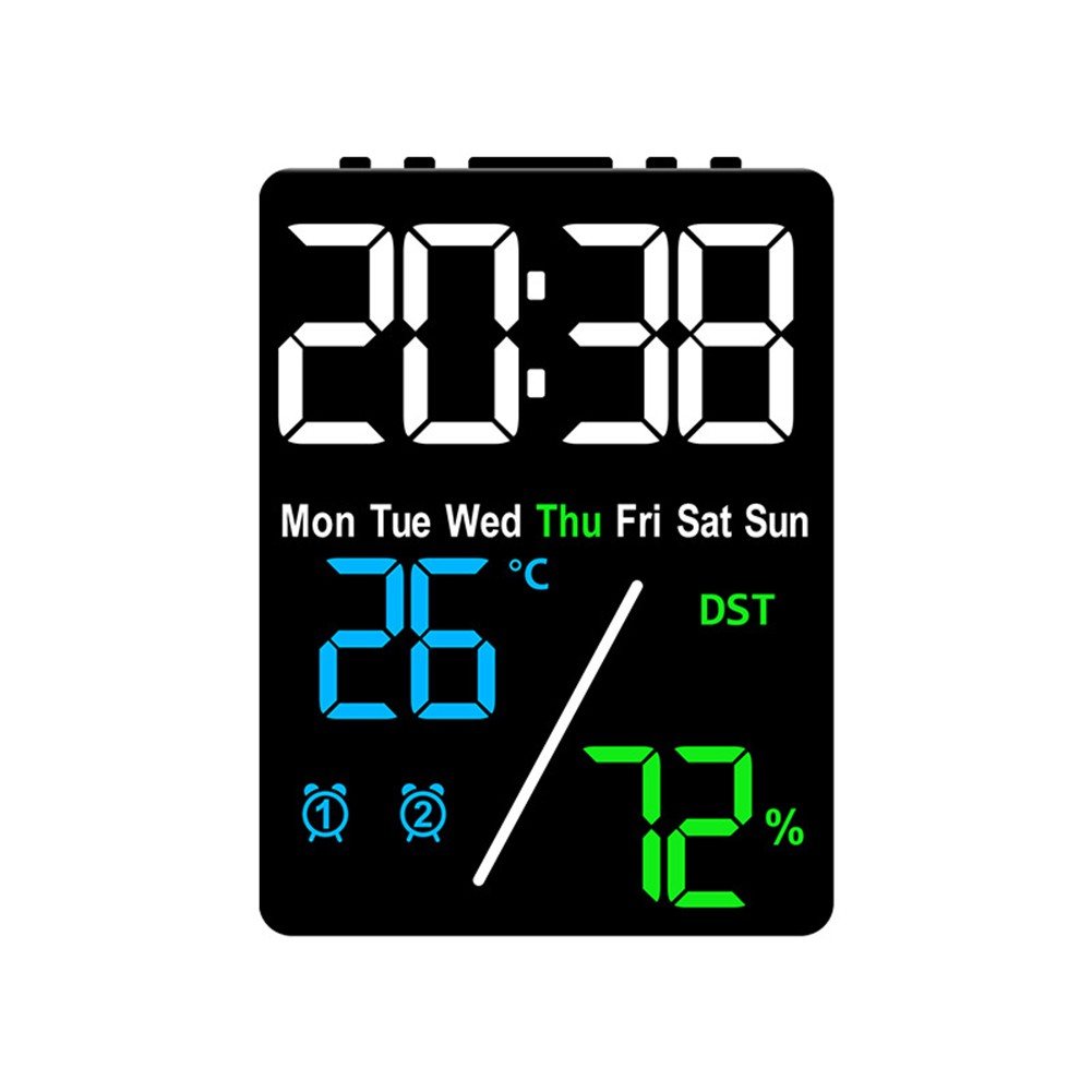 Multifunction Electronic Clock with Temperature and Humidity for Bedroom Office