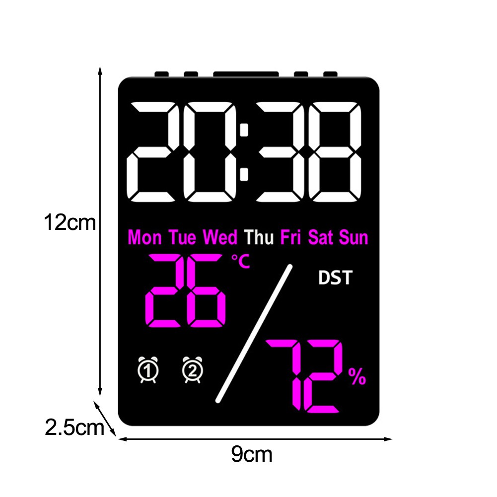 Multifunction Electronic Clock with Temperature and Humidity for Bedroom Office