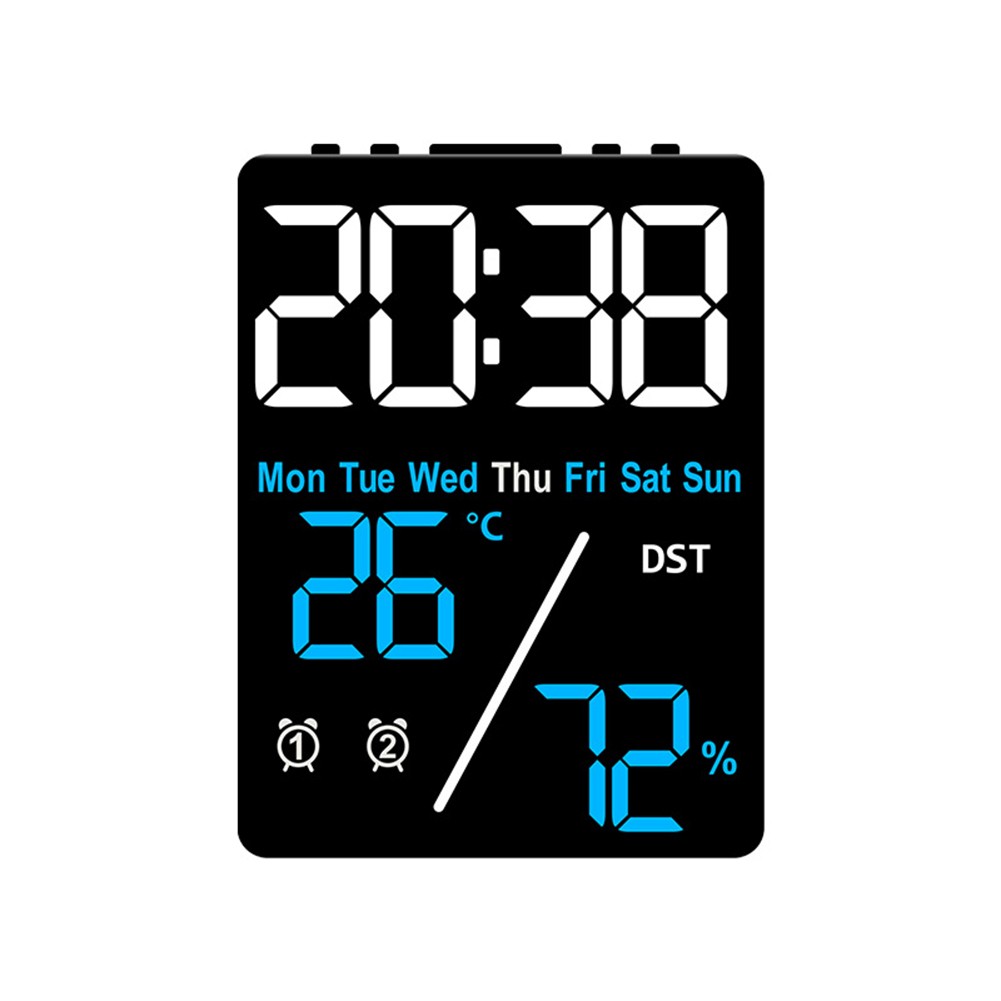 Multifunction Electronic Clock with Temperature and Humidity for Bedroom Office