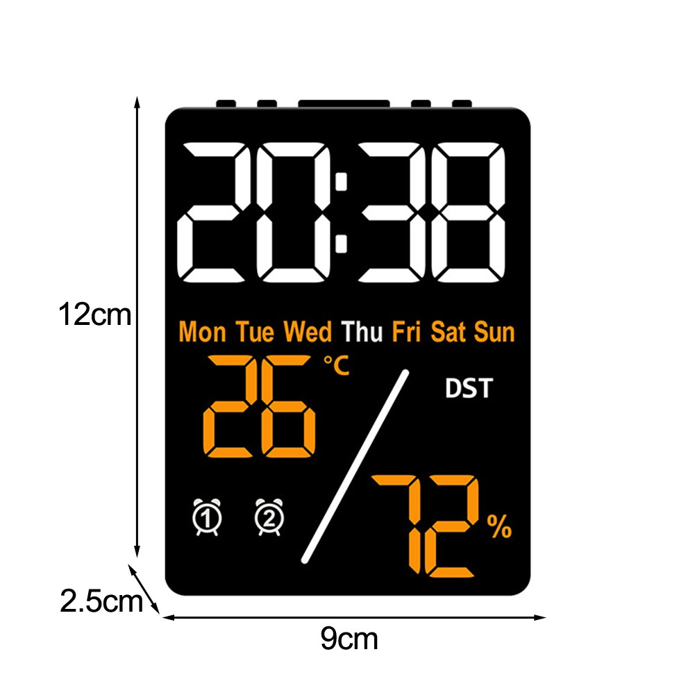 Multifunction Electronic Clock with Temperature and Humidity for Bedroom Office