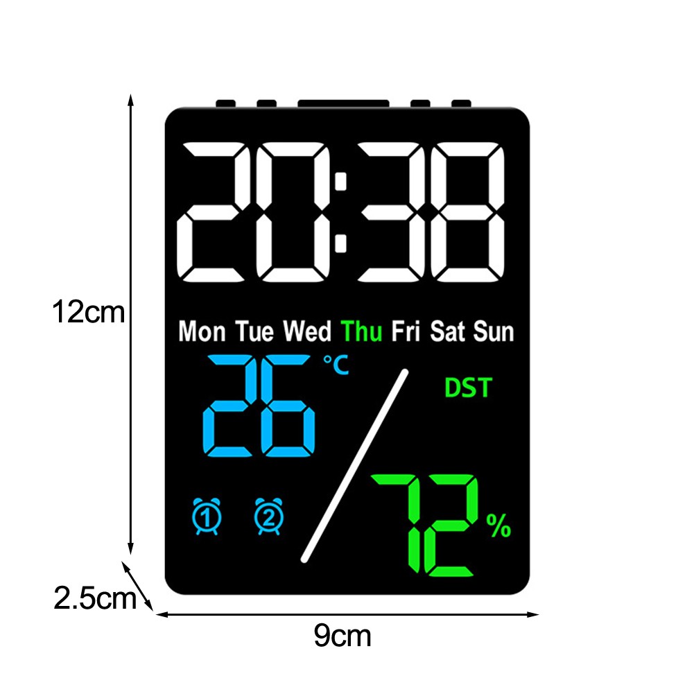 Multifunction Electronic Clock with Temperature and Humidity for Bedroom Office