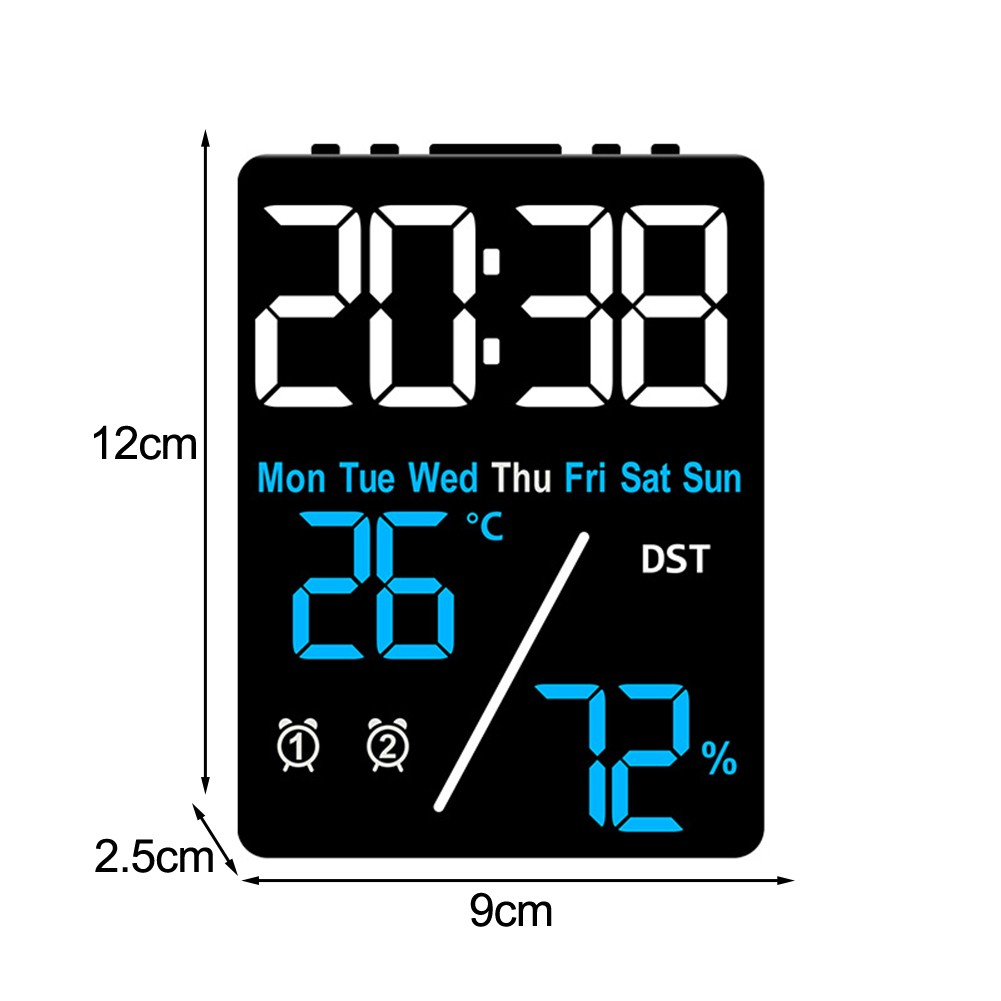 Multifunction Electronic Clock with Temperature and Humidity for Bedroom Office