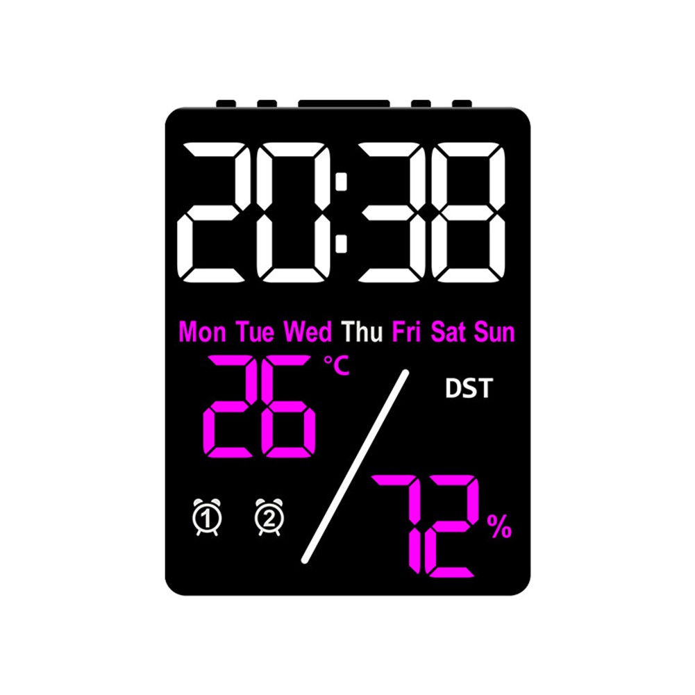 Multifunction Electronic Clock with Temperature and Humidity for Bedroom Office