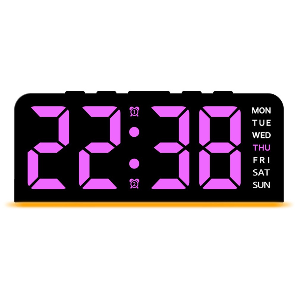 LED Digital Alarm Clock with Date Snooze and Adjustable Soft Ambient Light