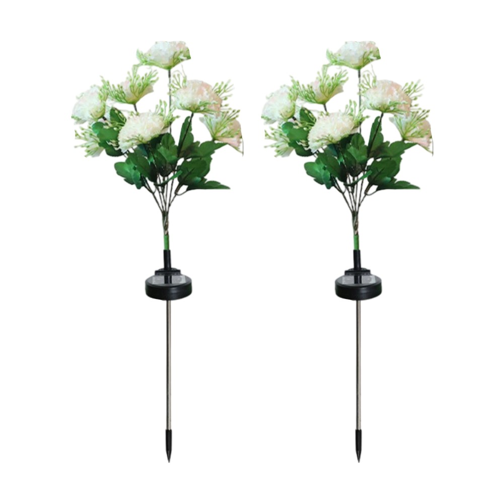 Solar Carnation Garden Lights with Waterproof IP65 LED Stakes for Yard