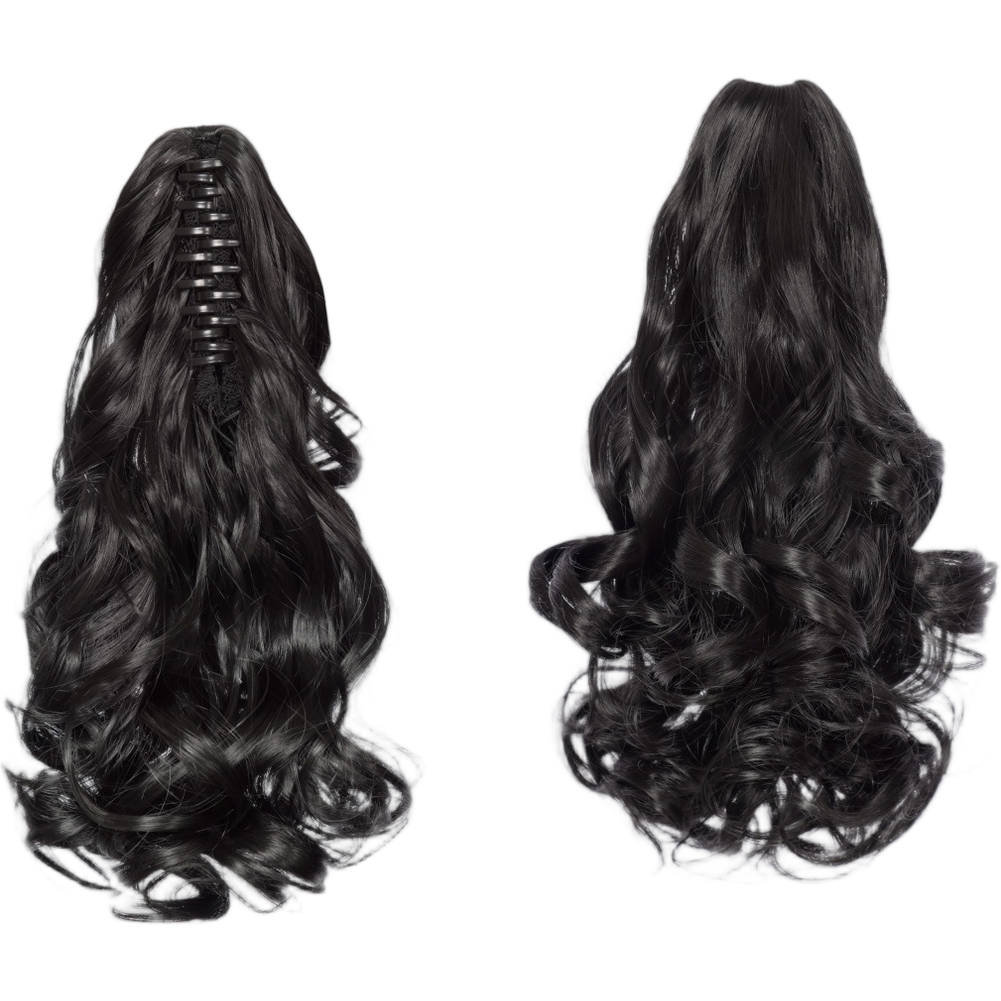 Handwoven Curly Clip Ponytail Extension High Temperature Wire Hair 30cm