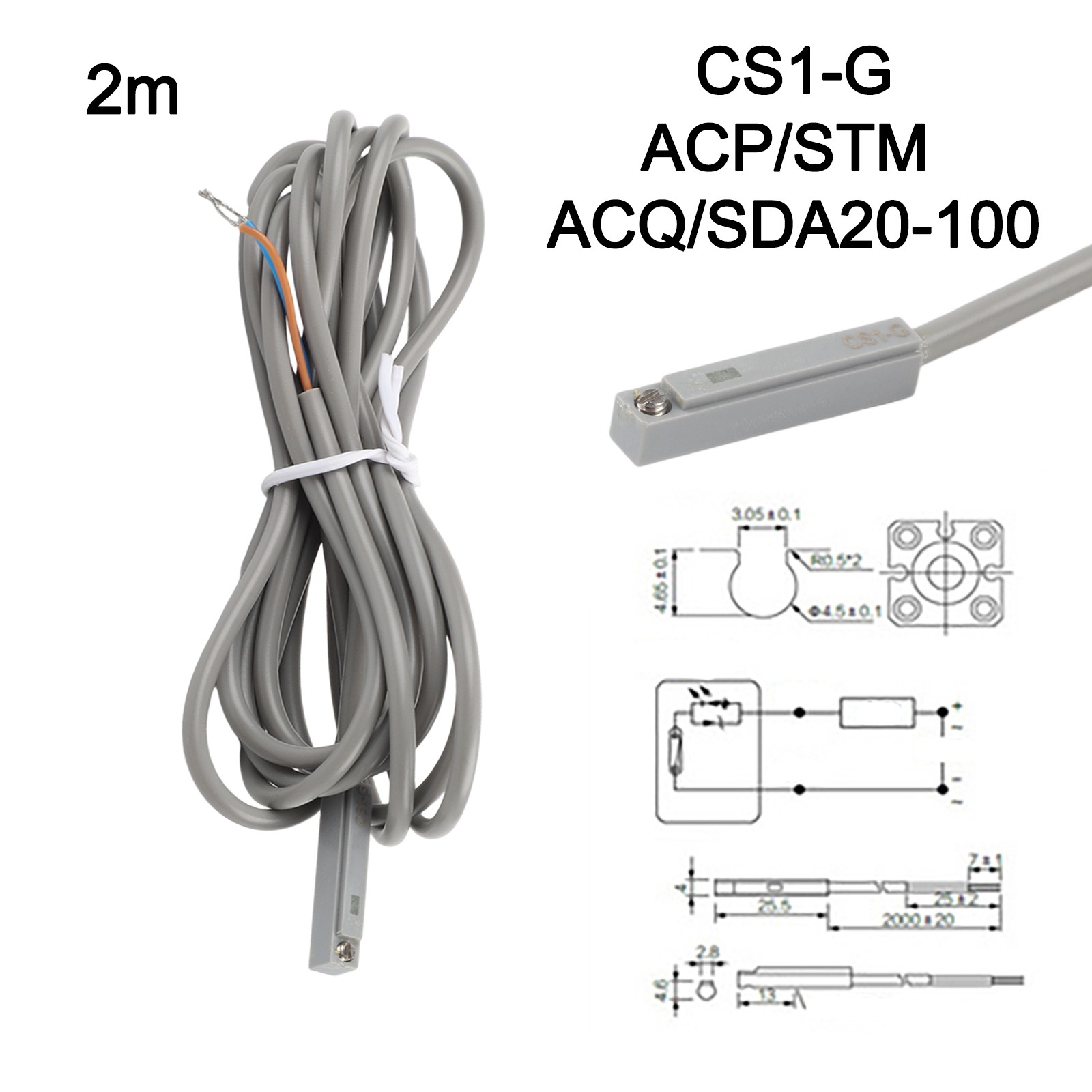 Air Pneumatic Cylinder Magnetic for reed Switch Sensor CS1S G U CS1MS25 DM9N