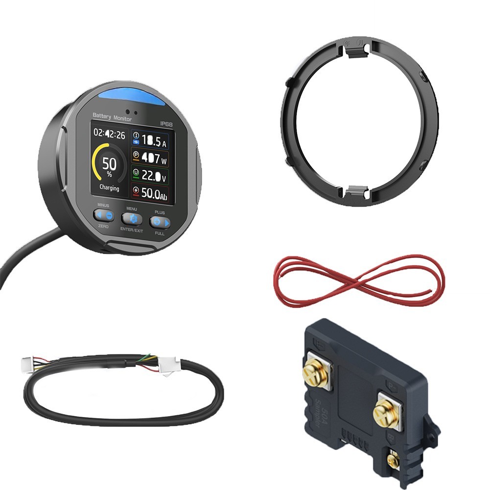 TR24 Battery Coulomb Meter with Color Display Waterproof IP68 for LiFePO4