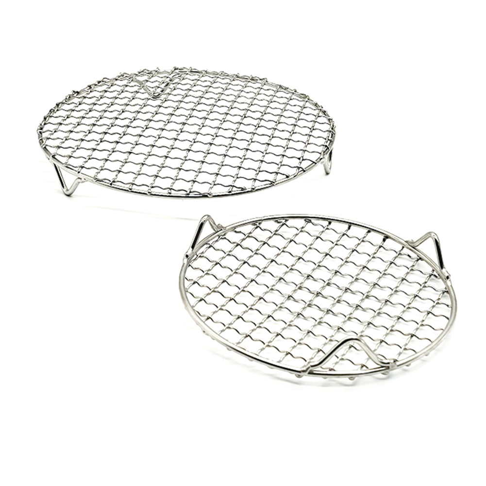 2 pcs Round Barbecue Rack Stainless Steel for Baking Sheet and Steamer Use
