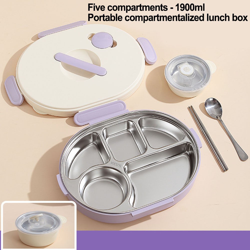 304 Stainless Steel Lunch Box Set for For kids with Soup Bowl and Chopsticks - Picture 33 of 34
