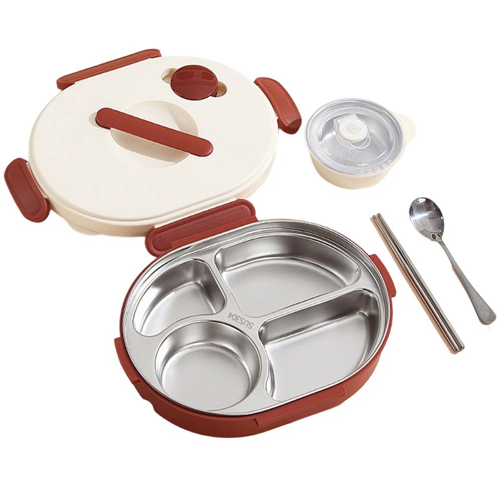 304 Stainless Steel Lunch Box Set for For kids with Soup Bowl and Chopsticks - Picture 15 of 34