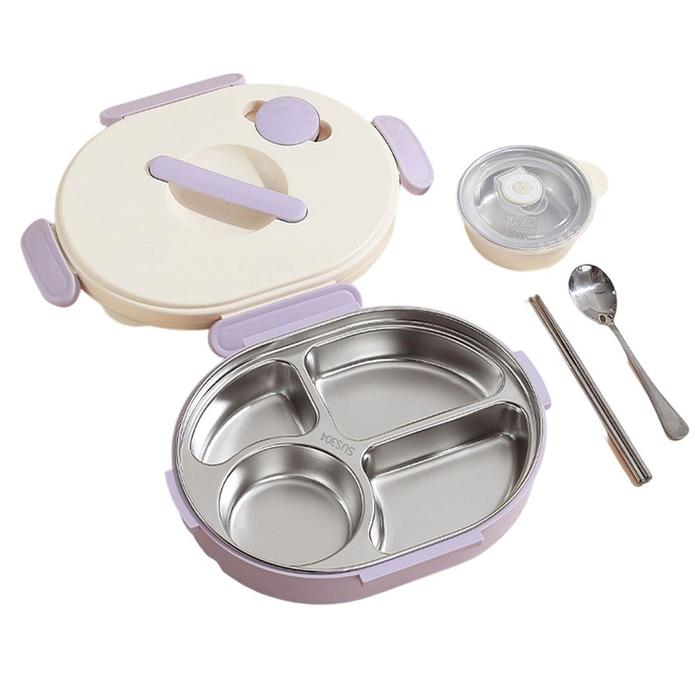 304 Stainless Steel Lunch Box Set for For kids with Soup Bowl and Chopsticks - Picture 22 of 34