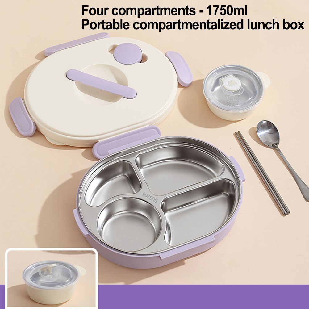 304 Stainless Steel Lunch Box Set for For kids with Soup Bowl and Chopsticks - Picture 26 of 34