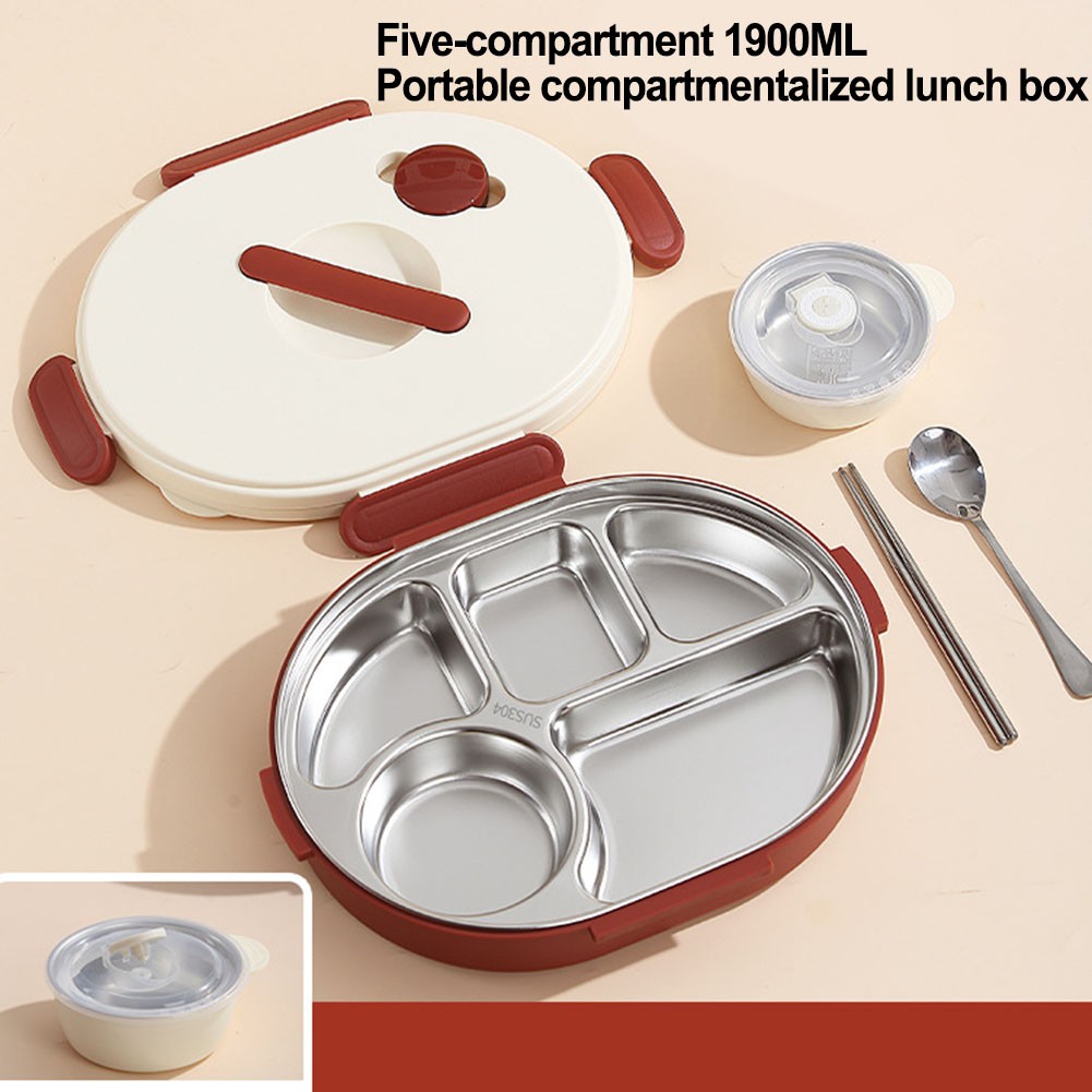 304 Stainless Steel Lunch Box Set for For kids with Soup Bowl and Chopsticks - Picture 21 of 34