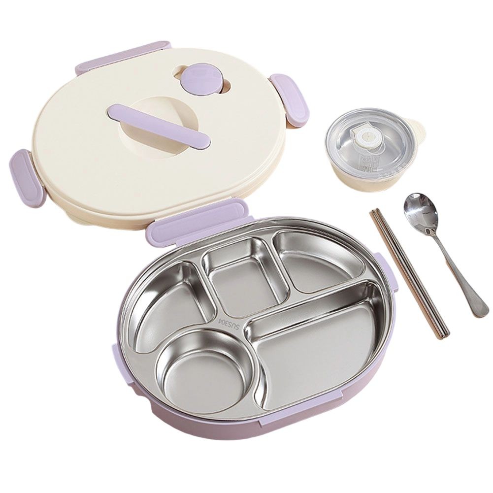 304 Stainless Steel Lunch Box Set for For kids with Soup Bowl and Chopsticks - Picture 30 of 34