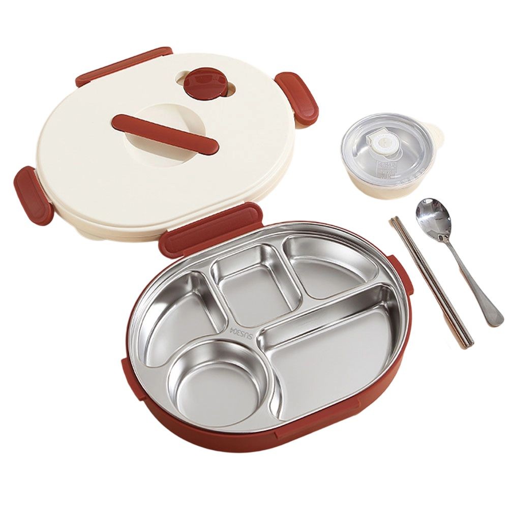 304 Stainless Steel Lunch Box Set for For kids with Soup Bowl and Chopsticks - Picture 19 of 34
