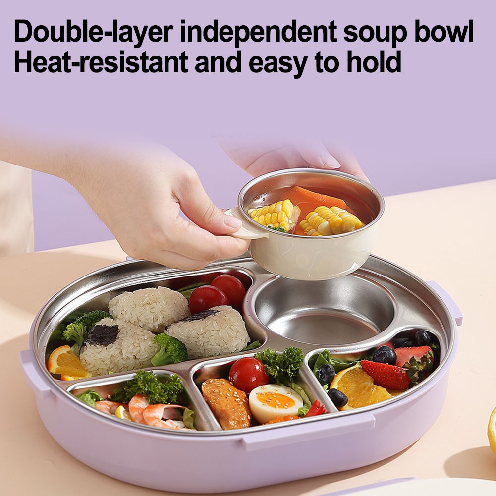 304 Stainless Steel Lunch Box Set for For kids with Soup Bowl and Chopsticks - Picture 34 of 34