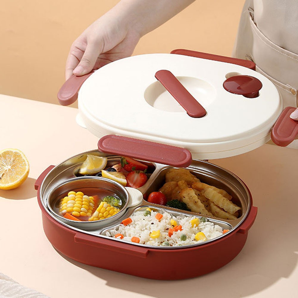304 Stainless Steel Lunch Box Set for For kids with Soup Bowl and Chopsticks - Picture 17 of 34