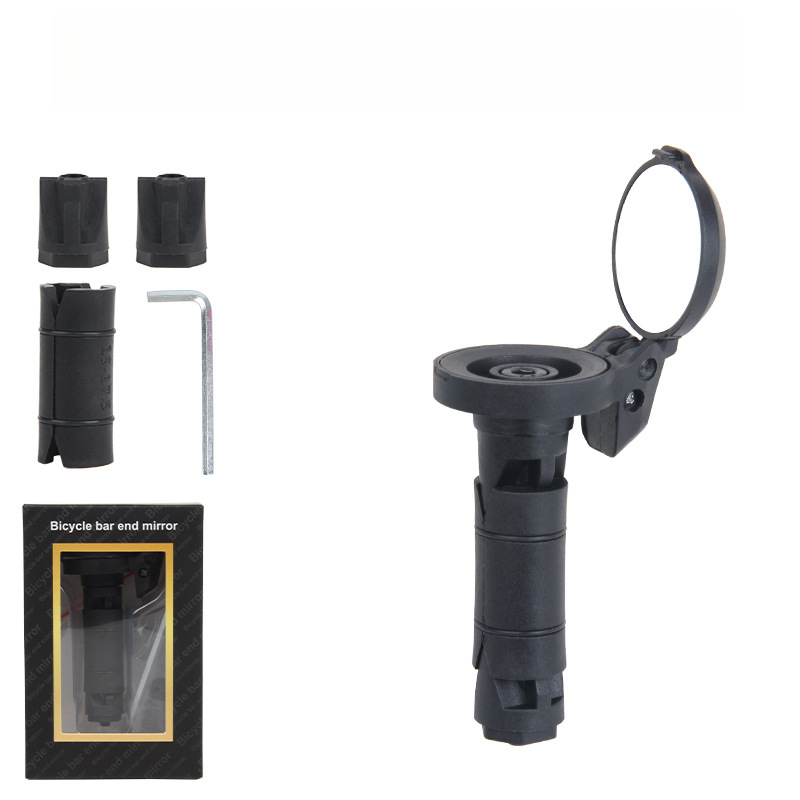 Nylon Frame Bicycle Bar End Mirror 360 Degree Adjustable Viewing Angle