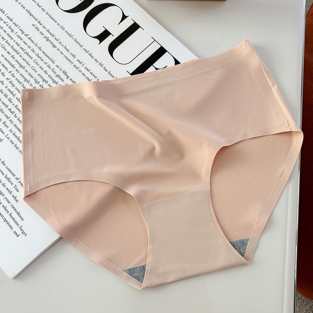 Lady Breathable Ice Silk Triangle Underwear Mid Waist Hip Lifting Design - Picture 13 of 13