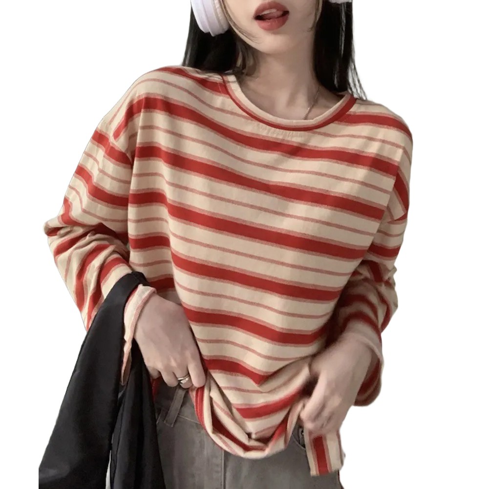 Casual Outings Korean Style T Shirt Long Sleeve Top Casual Wear Retro Design - Picture 13 of 52