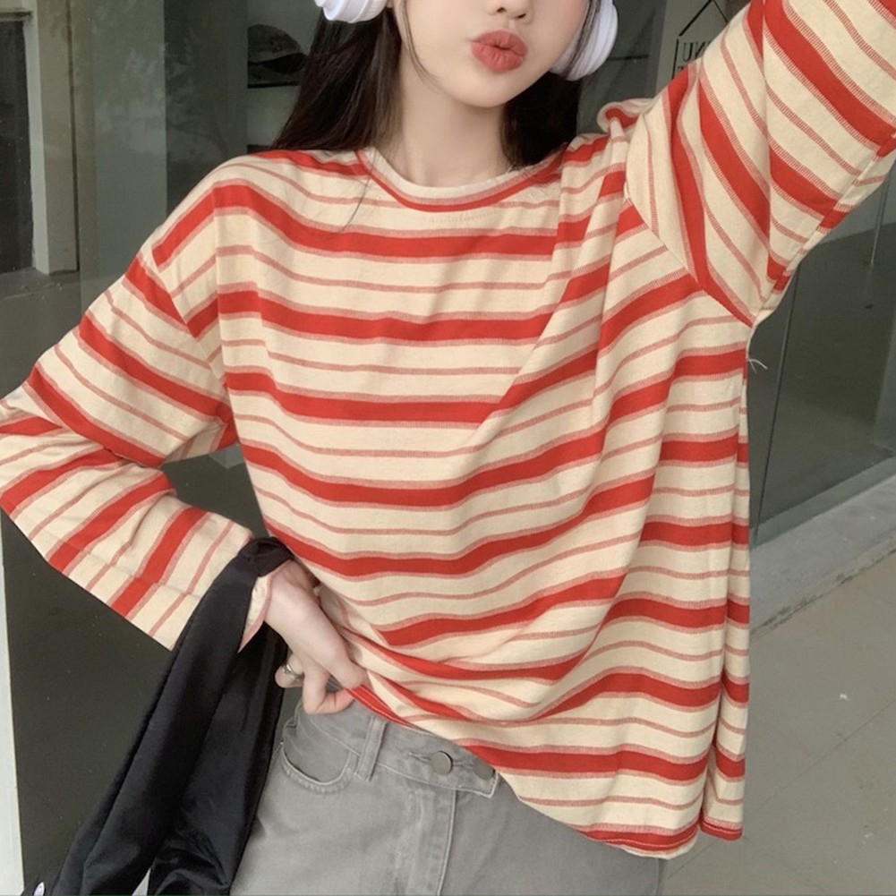 Casual Outings Korean Style T Shirt Long Sleeve Top Casual Wear Retro Design - Picture 14 of 52