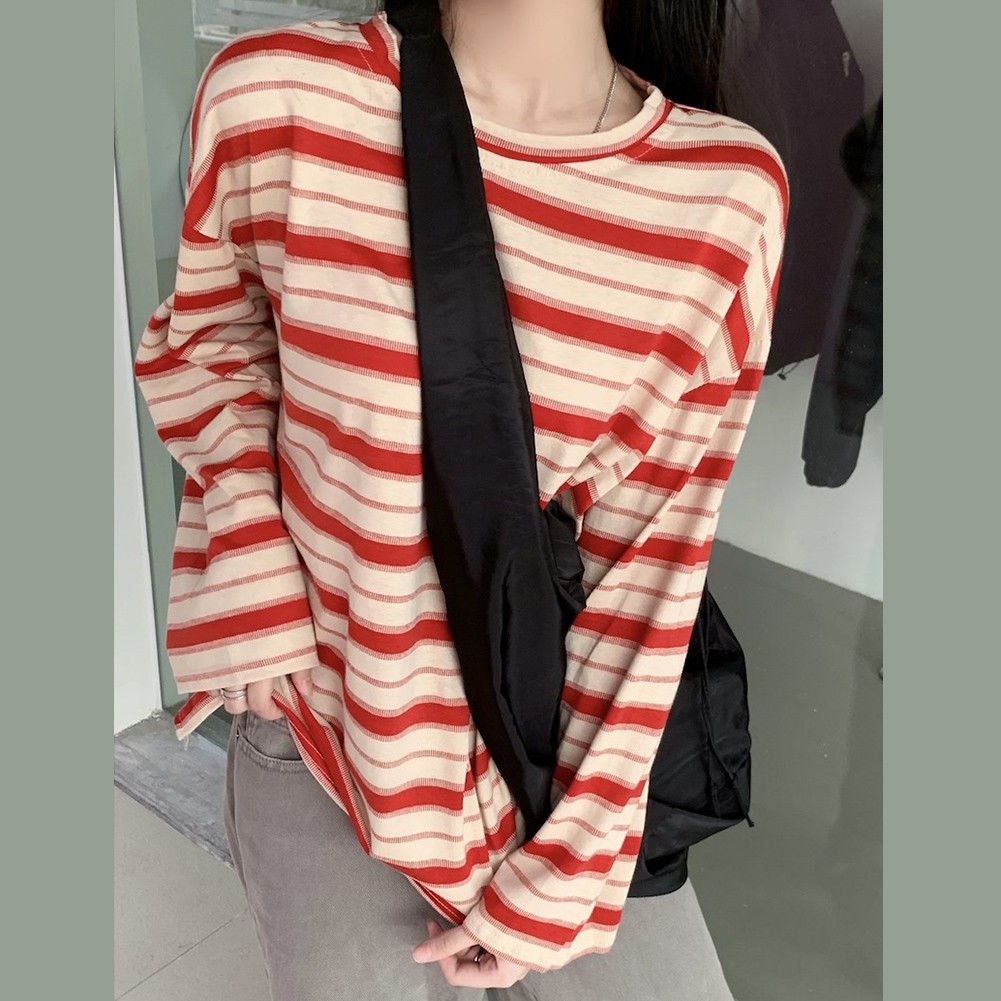 Casual Outings Korean Style T Shirt Long Sleeve Top Casual Wear Retro Design - Picture 15 of 52