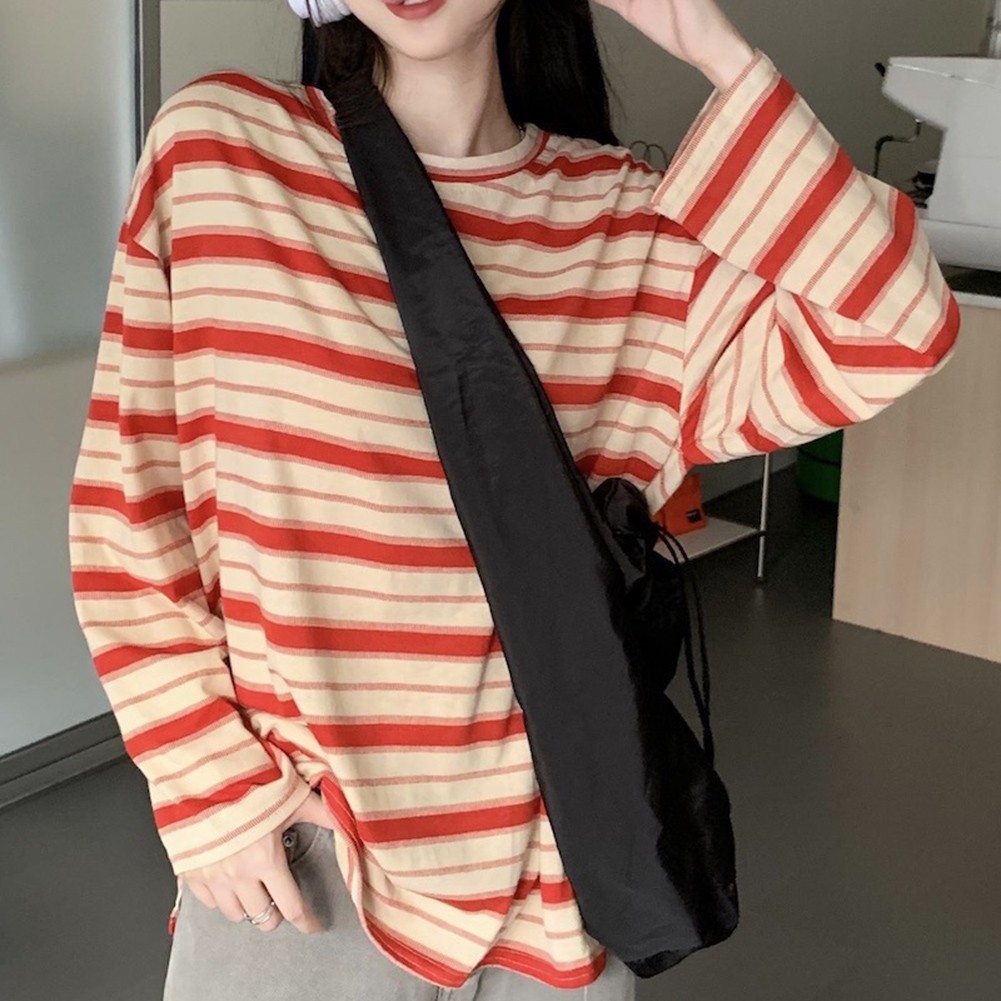 Casual Outings Korean Style T Shirt Long Sleeve Top Casual Wear Retro Design - Picture 18 of 52