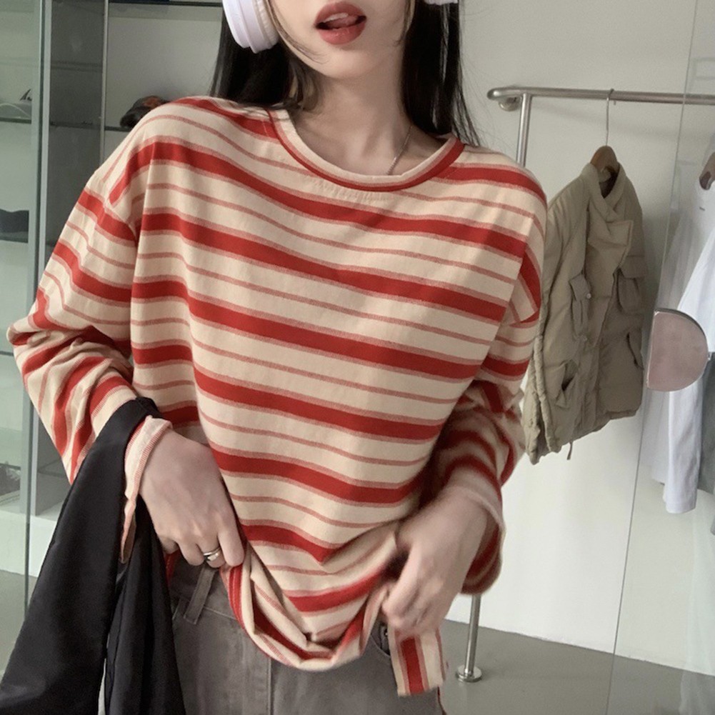 Casual Outings Korean Style T Shirt Long Sleeve Top Casual Wear Retro Design - Picture 22 of 52