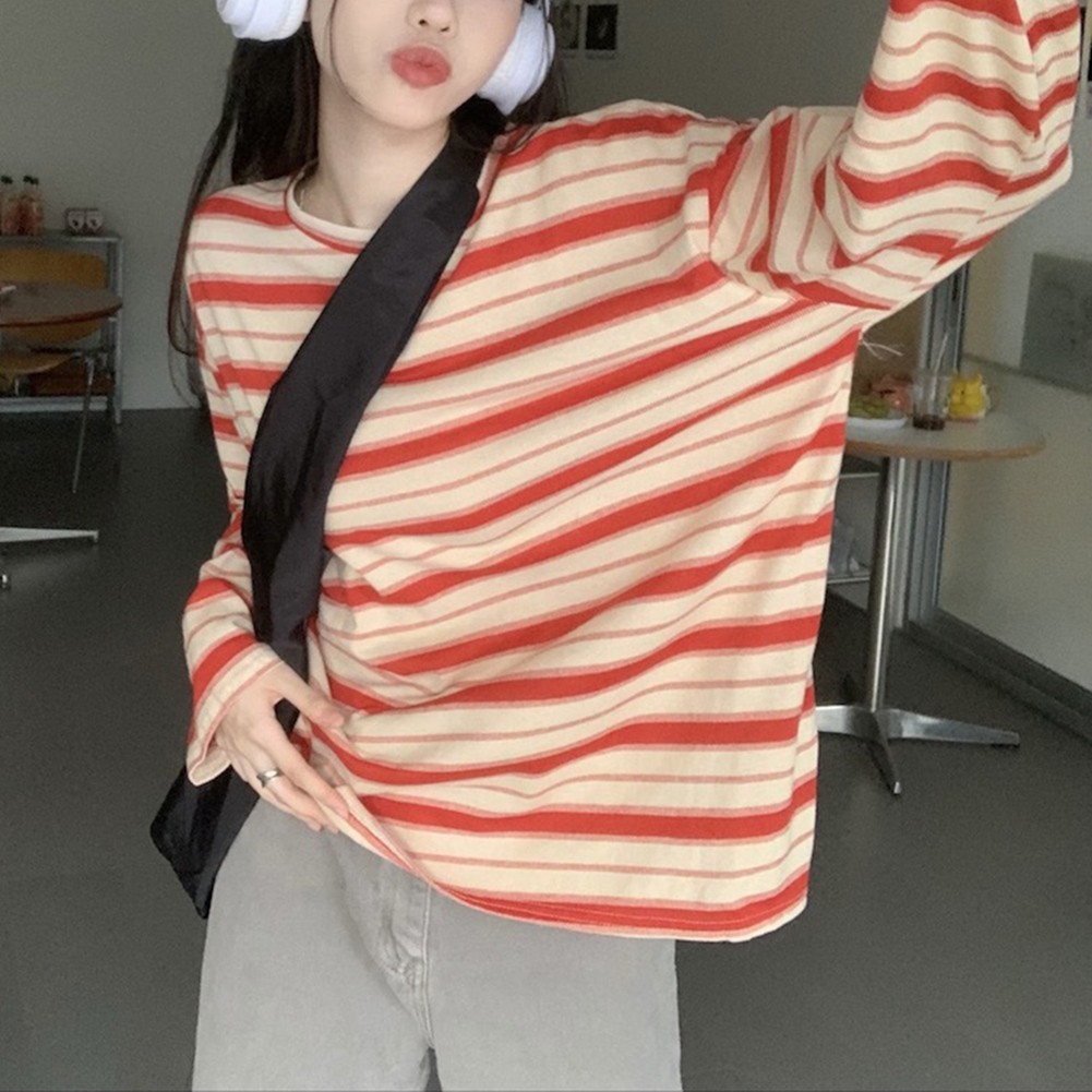 Casual Outings Korean Style T Shirt Long Sleeve Top Casual Wear Retro Design - Picture 20 of 52