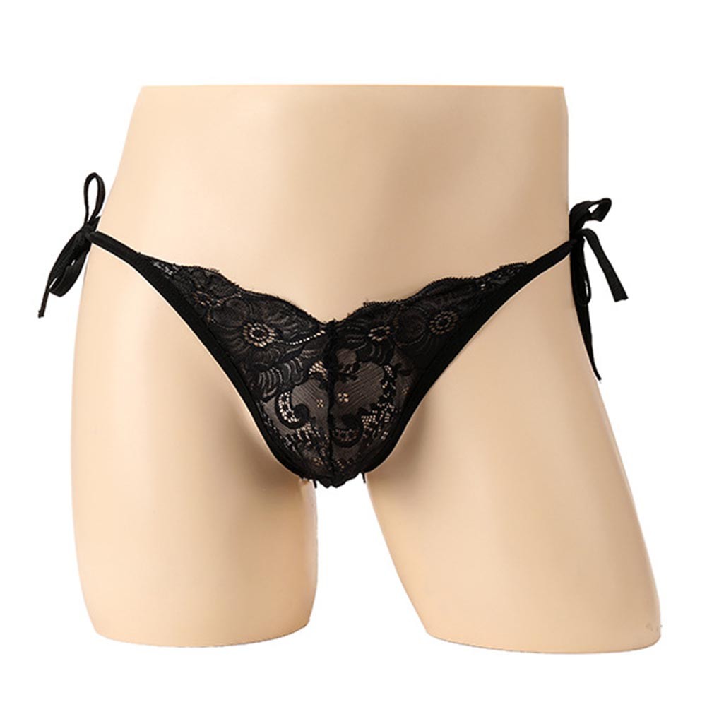 Men Sexy Lace Low Waist G-Strings Pouch Underpants T Panties Underwear Briefs - Picture 23 of 34
