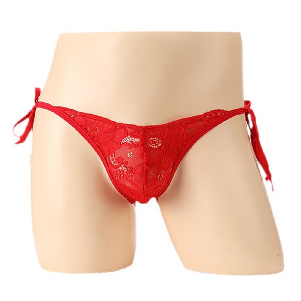 Men Sexy Lace Low Waist G-Strings Pouch Underpants T Panties Underwear Briefs - Picture 33 of 34