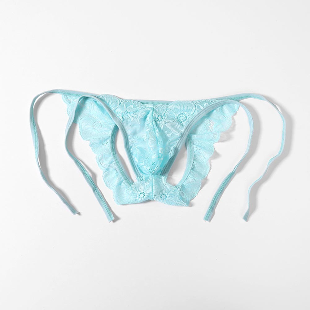Men Sexy Lace Low Waist G-Strings Pouch Underpants T Panties Underwear Briefs - Picture 30 of 34