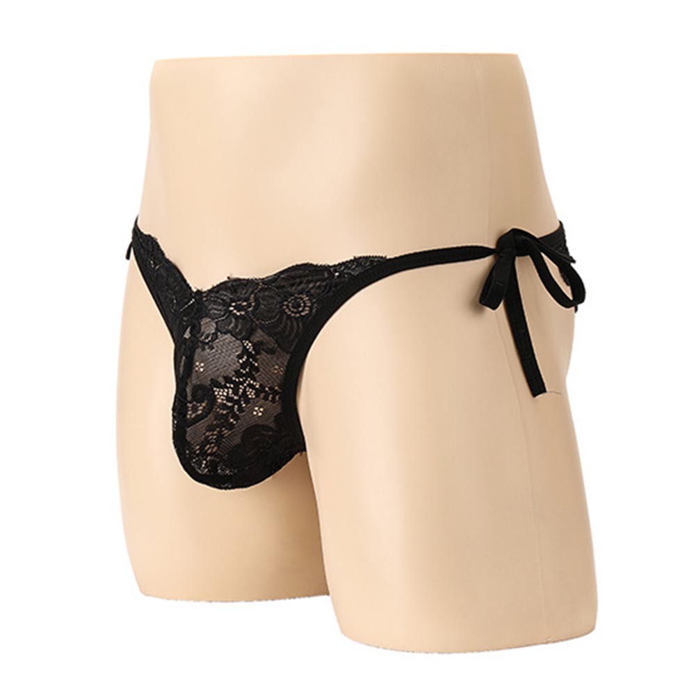 Men Sexy Lace Low Waist G-Strings Pouch Underpants T Panties Underwear Briefs - Picture 25 of 34