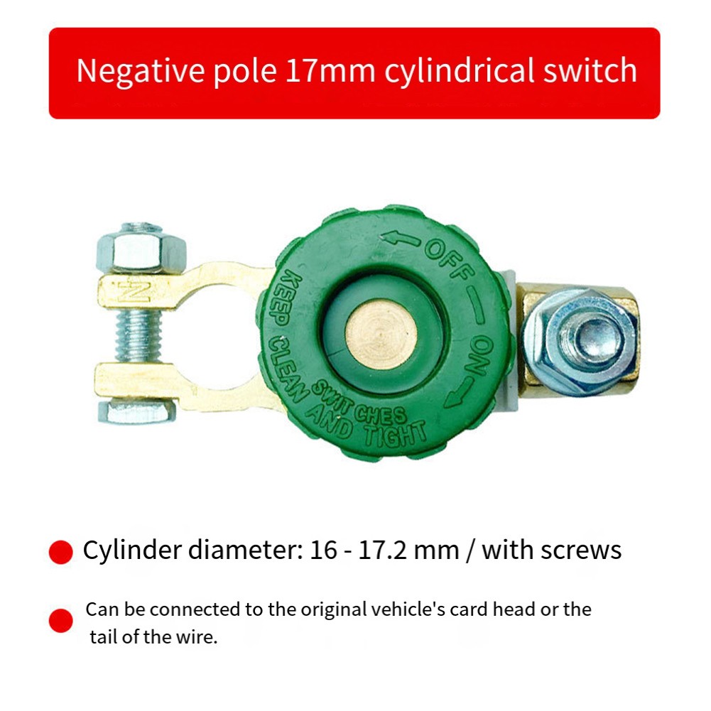 Battery Power Disconnect Switch Fits Standard Negative Terminal for Motorcycles