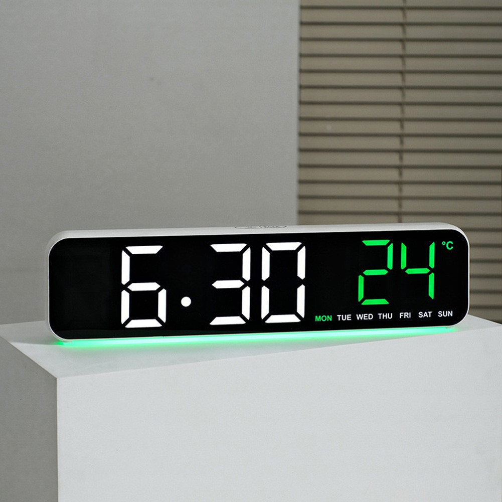 LED Digital Clock with Temperature Display Manual Brightness Adjustment Timer