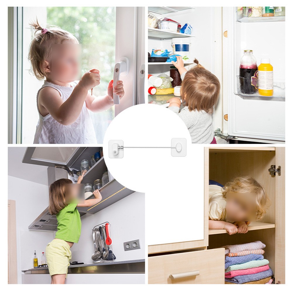 Kühlschrank Doppelschloss für Schränke Schubladen Kindersicherung starke Bindung - Bild 17 von 29